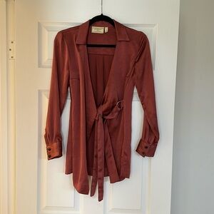 Anthropology brand Moulinette Soeurs. silk like crossover top